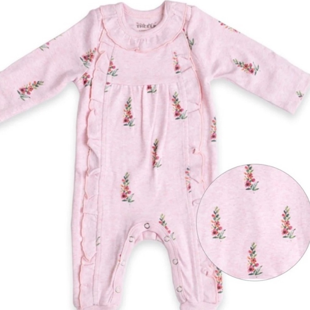 The Elk, 100% Organic Cotton Sleeper, Pink, Ruffles NWTS. Size 6 months